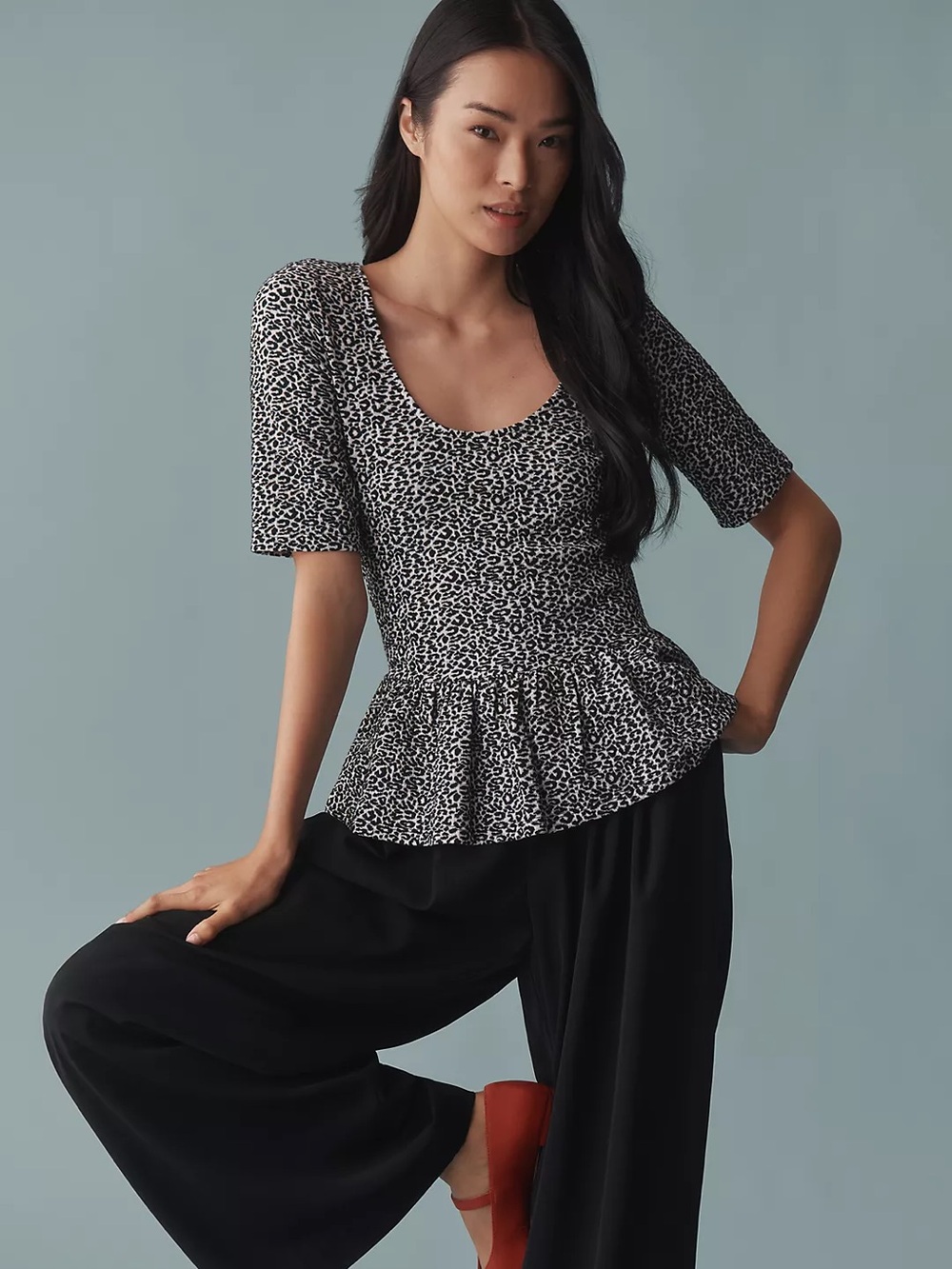 Maeve Peplum Scoop-Neck Tank